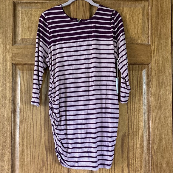 Jessica Simpson Tops - 5/$15 NWT Jessica Simpson Pink & Maroon Striped Maternity Tunic Top XL